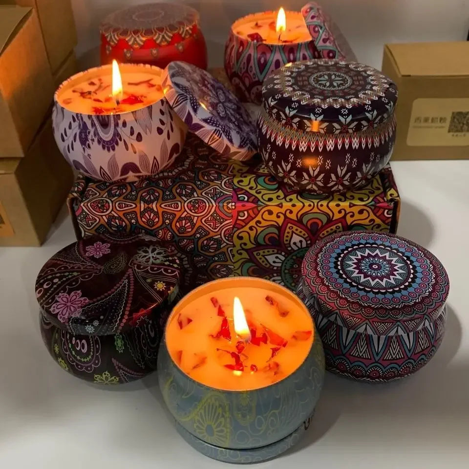 Diwali/Pooja Dried Flower Scented Candles