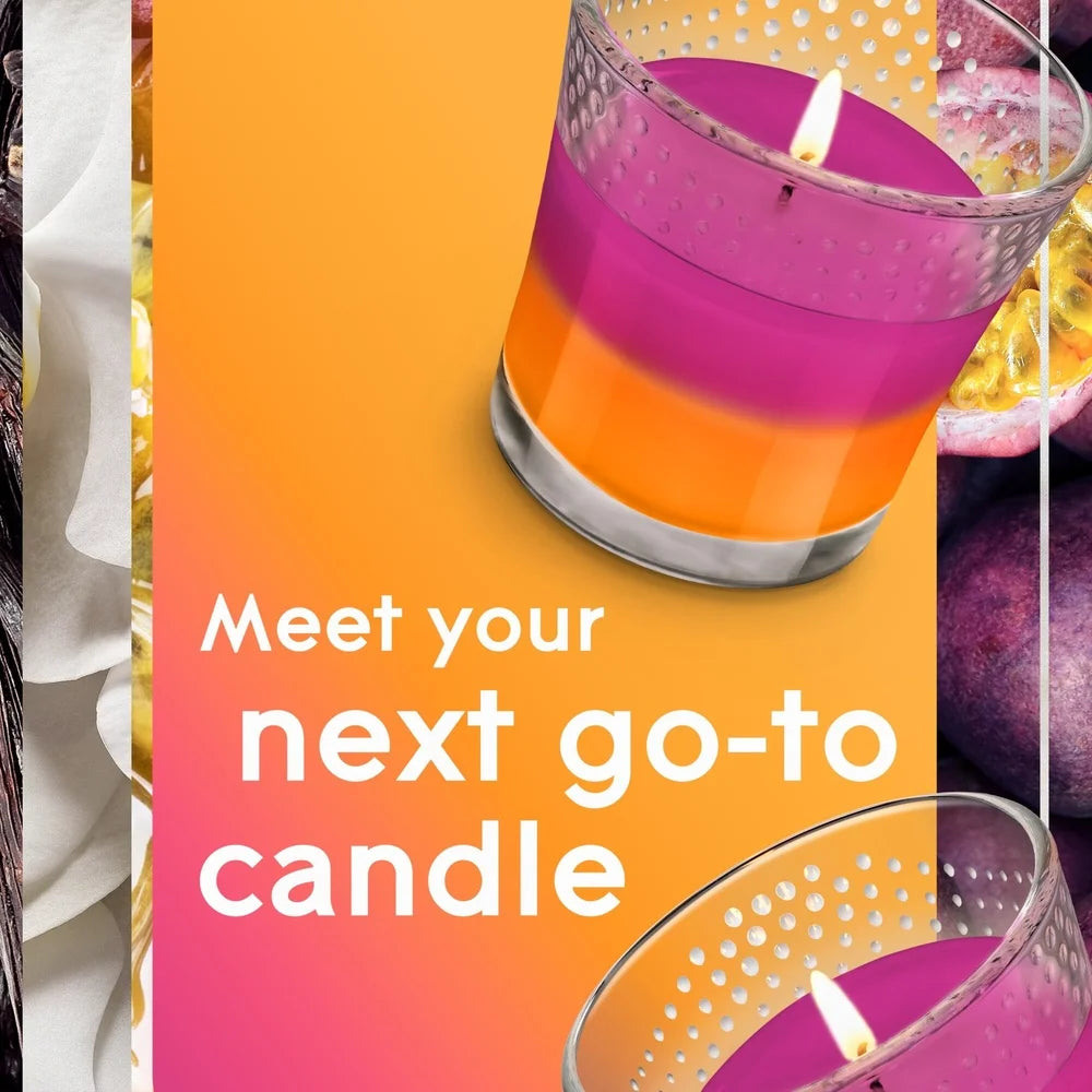 Scented Candle 2 in 1 Set Tropical Vanilla Passion Fruit Essential Oils