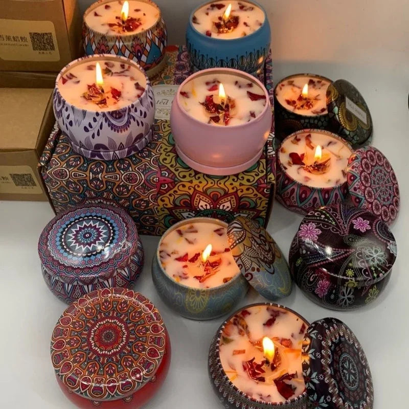 Diwali/Pooja Dried Flower Scented Candles